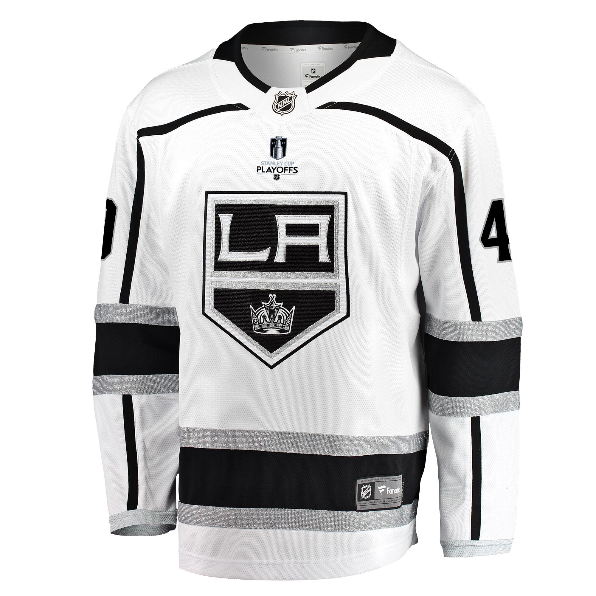 Los Angeles Kings Cal Petersen 40 Away 2022 Stanley Cup Playoffs Breakaway Men Jersey - White