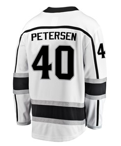 Los Angeles Kings Cal Petersen 40 Away 2022 Stanley Cup Playoffs Breakaway Men Jersey - White
