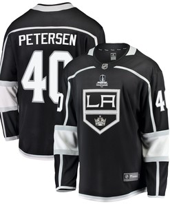 Los Angeles Kings Cal Petersen 40 Home 2022 Stanley Cup Playoffs Breakaway Men Jersey - Black