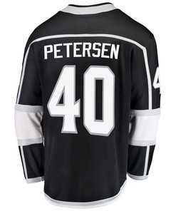Los Angeles Kings Cal Petersen 40 Home 2022 Stanley Cup Playoffs Breakaway Men Jersey - Black