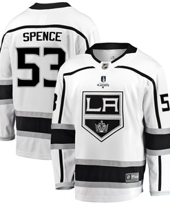 Los Angeles Kings Jordan Spence 53 Away 2022 Stanley Cup Playoffs Breakaway Men Jersey - White