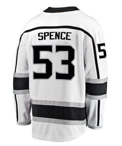 Los Angeles Kings Jordan Spence 53 Away 2022 Stanley Cup Playoffs Breakaway Men Jersey - White