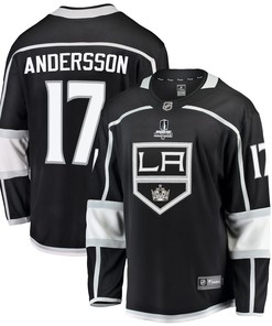 Los Angeles Kings Lias Andersson 17 Home 2022 Stanley Cup Playoffs Breakaway Men Jersey - Black