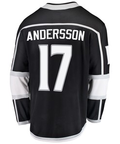 Los Angeles Kings Lias Andersson 17 Home 2022 Stanley Cup Playoffs Breakaway Men Jersey - Black