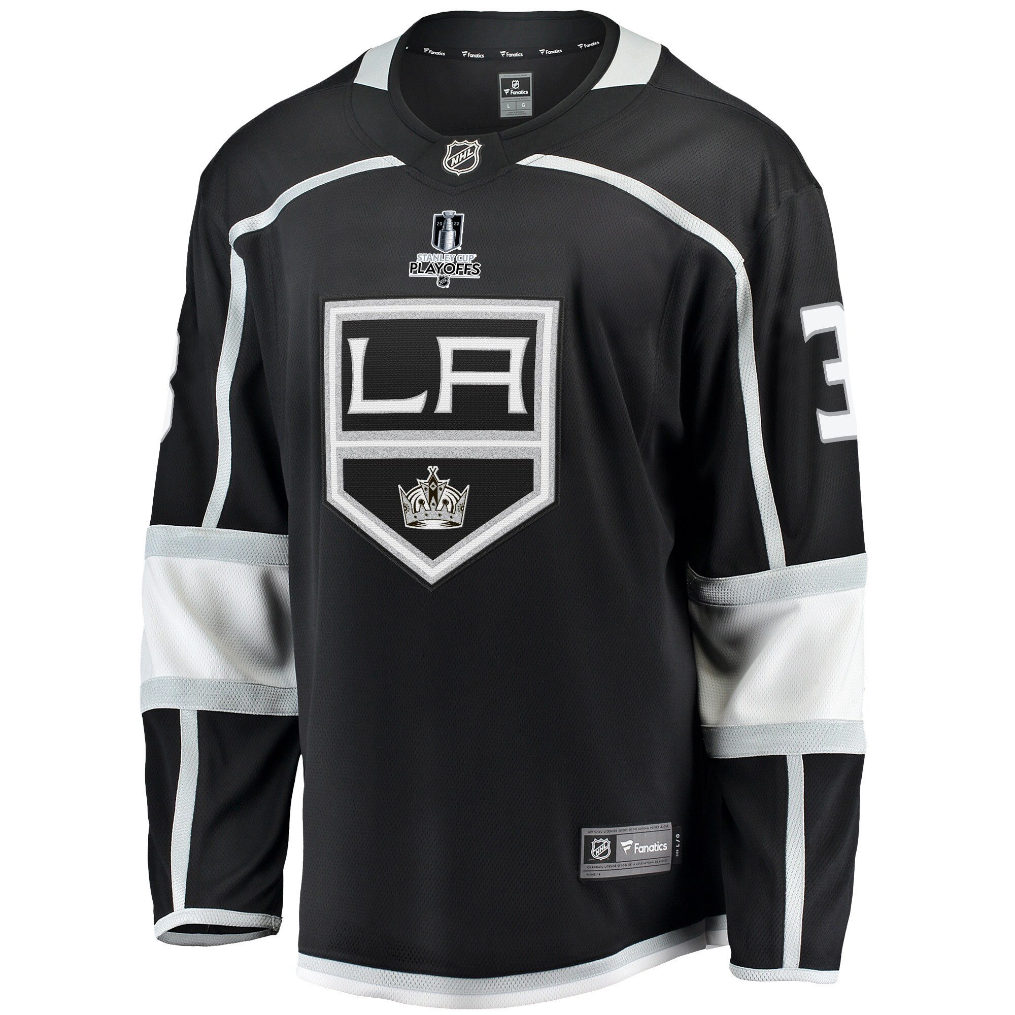 Los Angeles Kings Matt Roy 3 Home 2022 Stanley Cup Playoffs Breakaway Men Jersey - Black