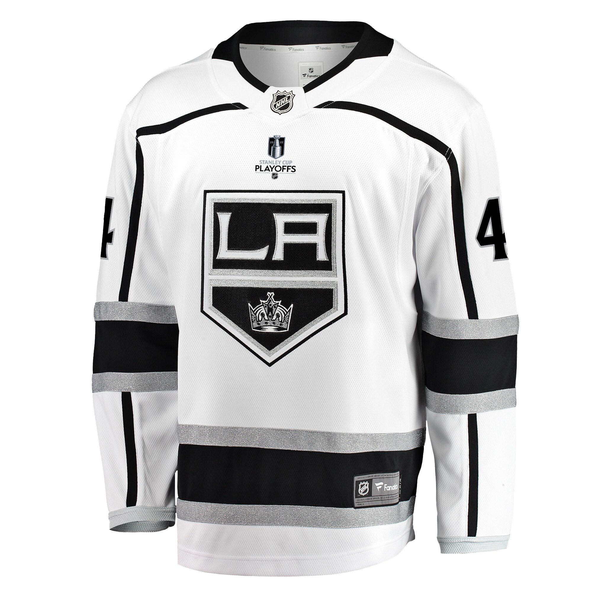 Los Angeles Kings Mikey Anderson 44 Away 2022 Stanley Cup Playoffs Breakaway Men Jersey - White