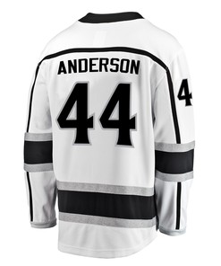 Los Angeles Kings Mikey Anderson 44 Away 2022 Stanley Cup Playoffs Breakaway Men Jersey - White