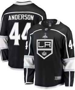 Los Angeles Kings Mikey Anderson 44 Home 2022 Stanley Cup Playoffs Breakaway Men Jersey - Black