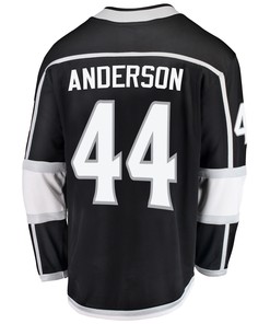 Los Angeles Kings Mikey Anderson 44 Home 2022 Stanley Cup Playoffs Breakaway Men Jersey - Black