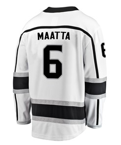 Los Angeles Kings Olli Maatta 6 Away 2022 Stanley Cup Playoffs Breakaway Men Jersey - White