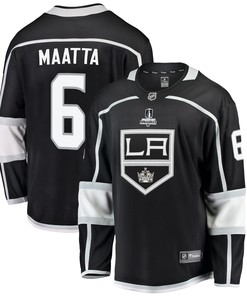 Los Angeles Kings Olli Maatta 6 Home 2022 Stanley Cup Playoffs Breakaway Men Jersey - Black
