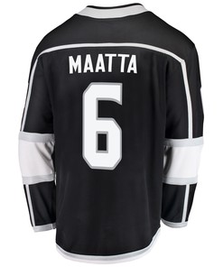 Los Angeles Kings Olli Maatta 6 Home 2022 Stanley Cup Playoffs Breakaway Men Jersey - Black