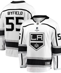 Los Angeles Kings Quinton Byfield 55 Away 2022 Stanley Cup Playoffs Breakaway Men Jersey - White