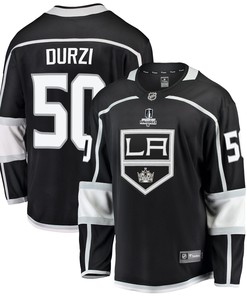 Los Angeles Kings Sean Durzi 50 Home 2022 Stanley Cup Playoffs Breakaway Men Jersey - Black