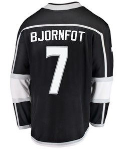 Los Angeles Kings Tobias Bjornfot 7 Home 2022 Stanley Cup Playoffs Breakaway Men Jersey - Black