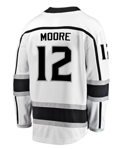 Los Angeles Kings Trevor Moore 12 Away 2022 Stanley Cup Playoffs Breakaway Men Jersey - White