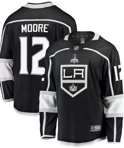 Los Angeles Kings Trevor Moore 12 Home 2022 Stanley Cup Playoffs Breakaway Men Jersey - Black