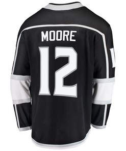 Los Angeles Kings Trevor Moore 12 Home 2022 Stanley Cup Playoffs Breakaway Men Jersey - Black