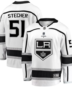 Los Angeles Kings Troy Stecher 51 Away 2022 Stanley Cup Playoffs Breakaway Men Jersey - White