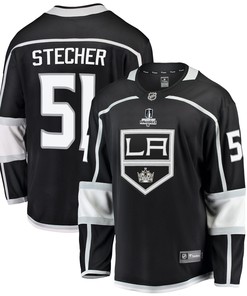 Los Angeles Kings Troy Stecher 51 Home 2022 Stanley Cup Playoffs Breakaway Men Jersey - Black