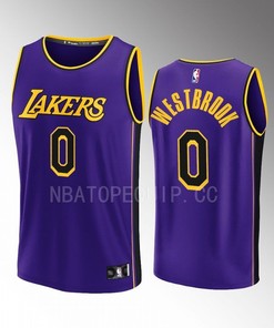 Los Angeles Lakers 0 Russell Westbrook Statement Men Jersey 2022-23 Fast Break Purple