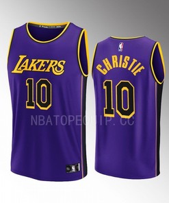 Los Angeles Lakers 10 Max Christie Statement Men Jersey 2022-23 Fast Break Purple