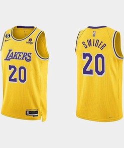 Los Angeles Lakers 20 Cole Swider 2022-23 Icon Edition Gold Men Jersey