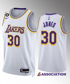 Los Angeles Lakers 2022-23 Damian Jones 30 Association Edition White Jersey NO.6 Patch