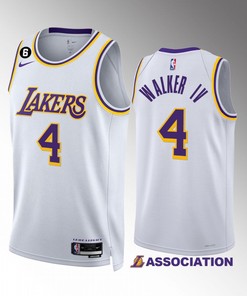 Los Angeles Lakers 2022-23 Lonnie Walker IV 4 Association Edition White Jersey NO.6 Patch