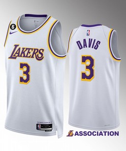 Los Angeles Lakers Anthony Davis 3 Association Edition White 2022-23 Jersey NO.6 Patch