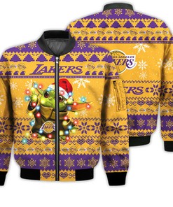 Los Angeles Lakers Baby Yoda Star Wars Sports Football American Ugly Christmas Gifts Unisex 3D Bomber Jacket