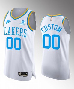 Los Angeles Lakers Custom 00 White Jersey 2022-23 Classic Edition