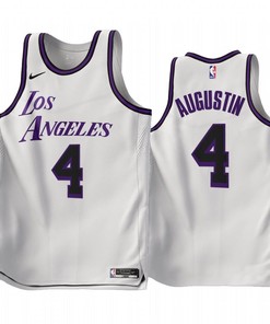 Los Angeles Lakers D.J. Augustin 4 2022-23 City Edition White Jersey - Men Jersey
