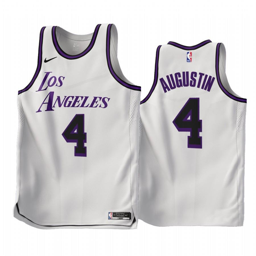Los Angeles Lakers D.J. Augustin 4 2022-23 City Edition White Jersey - Men Jersey