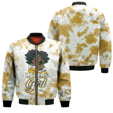 Los Angeles Lakers Girl African Girl NBA Team Allover Design Gift For Los Angeles Lakers Fans Bomber Jacket