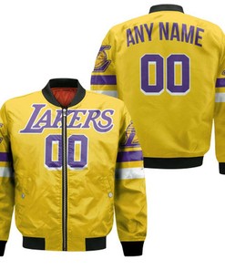 Los Angeles Lakers Gold Icon Edition 2019 Personalized Jersey Inspired Bomber Jacket