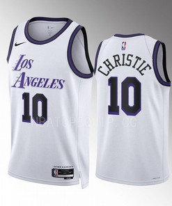 Los Angeles Lakers Max Christie 10 2022-23 City Edition White Jersey