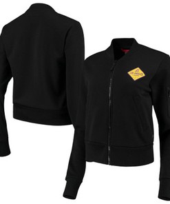 Los Angeles Lakers Sportiqe Women's Ice Bomber Full-Zip Jacket - Black