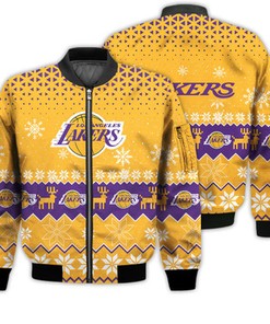 Los Angeles Lakers Sports Football American Ugly Christmas Sweater Gifts Unisex 3D Bomber Jacket
