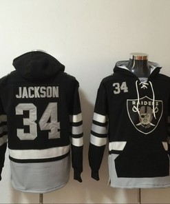Los Angeles Raiders Bo Jackson #34 Nfl 2020 Black Hoodie Jersey