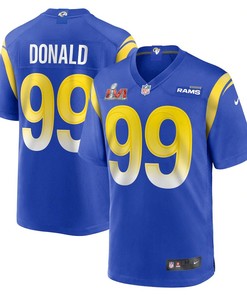 Los Angeles Rams Aaron Donald 99 2022 Nfl Superbowl Lvi Match Royal Blue Jersey Gift For Rams Fans