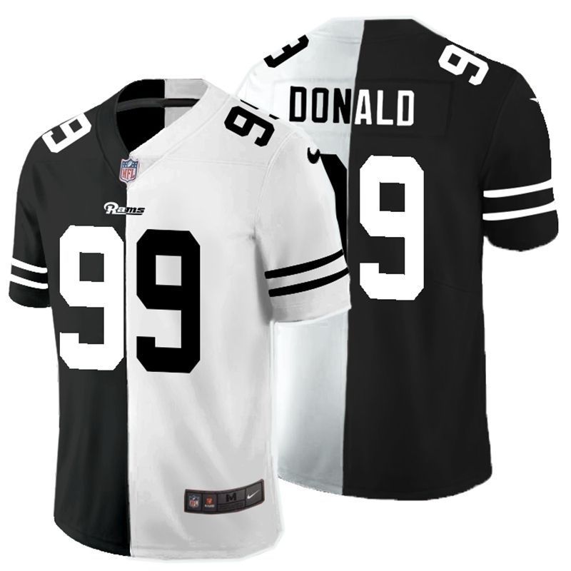 Los Angeles Rams Aaron Donald #99 Nfl 2020 Black And White Jersey