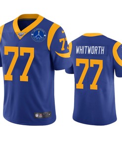 Los Angeles Rams Andrew Whitworth Royal 100th Season L.a. Coliseum Patch Jersey