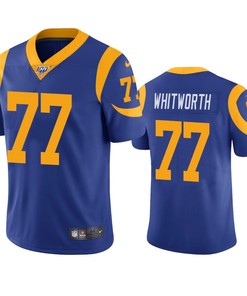 Los Angeles Rams Andrew Whitworth Royal 100th Season Vapor Limited Jersey