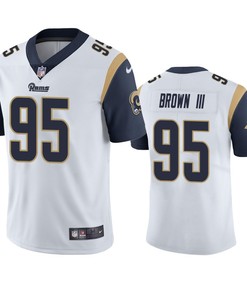 Los Angeles Rams Bobby Brown III 95 White Vapor Limited Jersey