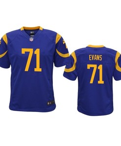 Los Angeles Rams Bobby Evans 2019 Nfl Draft Royal Game Youth Jersey