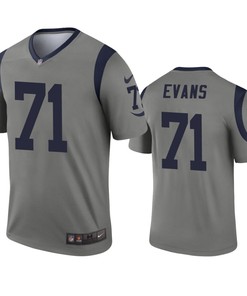 Los Angeles Rams Bobby Evans Gray Inverted Legend Jersey