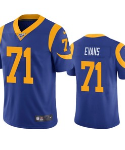 Los Angeles Rams Bobby Evans Royal 100th Season Vapor Limited Jersey