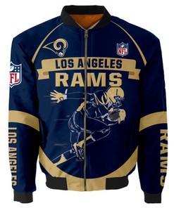 Los Angeles Rams Bomber Jacket Graphic Running men gift for fans