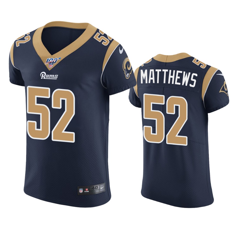 Los Angeles Rams Clay Matthews Navy 100th Season Vapor Elite Jersey